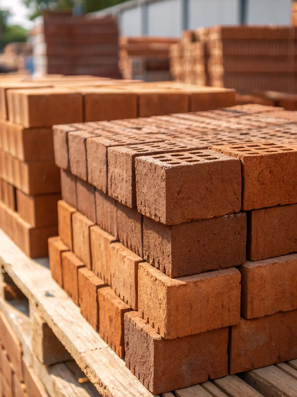 A beautifully crafted brick wall with precise masonry work, showcasing the texture and detail. The masonry is clean and the joints are even, demonstrating skilled craftsmanship.